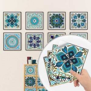 Lot de 20 autocollants de 10 x 10 cm, motif r&eacute;tro, style mosa&iuml;que, pour salle de bain, cuisine, imperm&eacute;ables, en PVC - Neuf