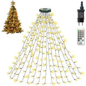 Sapin De Noël Lumineux 400 Led Avec Télécommande,Éclairage Du Sapin De Noël Variable 16 X 2M,Guirlande Lumineuse Led Sapin Avec 8 Modes & Minuterie & Mémoire Fonction Pour Décoration Sapin De Noël - Neuf