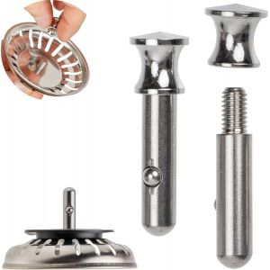 JGD-Tourillon de remplacement pour panier d'&eacute;gout, 1 pack, tige de 36,5 mm de long avec boule, d&eacute;passe de 31,3 mm de profondeur dans l'&eacute;coulement, tige de &Oslash; 7,8 mm, tourillon en laiton - Neuf