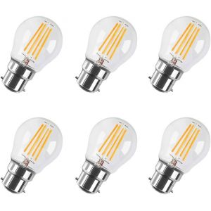 Kal-4w Ampoule Led Filament &Agrave; Bayonnate G45 B22, 2700k Blanc Chaud, 400lm, Ampoule Vintage, Non-Dimmable, Lot De 6 - Neuf