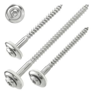 CHECARZHN--NO1-Lot De 25 Vis D'Étanchéité En Acier Inoxydable A2 4,5 X 60 Mm Avec Rondelle D'Étanchéité Epdm Ø 15 Mm Tx 20 - Neuf