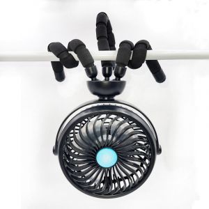 Ventilateur de poussette à piles, trépied flexible à clipser, avec 3 vitesses et ventilateur personnel portatif rotatif pour siège auto, berceau, vélo, tapis de course - Neuf
