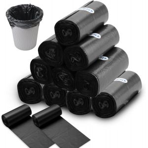 Kalanka-Petits Sacs Poubelle 3l Mini Sacs Poubelle Pour Mini Poubelle De Table Salle De Bain Bureau Voiture Sac Poubelle Sac Poubelle Alimentaire (Noir,12 Rouleaux) - Neuf
