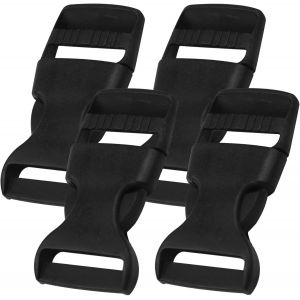 4 Pièces Boucle Sangle 20mm,Attache Cartable,Boucle Plastique,Boucle À Double Ouverture Latérale,Fermoirs De Sac À Dos Pour Accessoires,Vêtements,Couture,Sangles De Sacs-Noir - Neuf