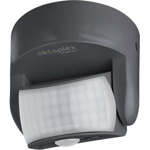 Oktaplex Bea D&eacute;tecteur de Mouvement ext&eacute;rieur IP65 orientable 180&deg; Capteur Infrarouge 12 m Port&eacute;e 230 V Anthracite avec capteur cr&eacute;pusculaire - Neuf