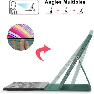Coque Clavier Pour Redmi Pad Pro/Xiaomi Poco Pad 12.1 Pouces, Azerty Français Housse Clavier Bluetooth Magnétique Détachable Avec Porte Crayon Pour Redmi Pad Pro/Xiaomi Poco Pad 12.1"" 2024, Vert Foncé - Neuf