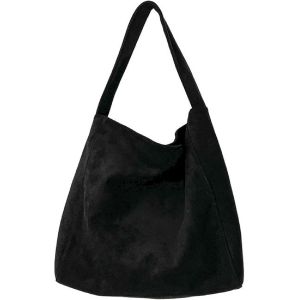 TZF-Sac à main en daim pour femme - Grand sac à bandoulière décontracté en velours côtelé - Sac de transport multifonction - Pour le travail, l'école, le shopping, les voyages - Neuf