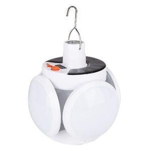 Lampe De Camping Solaire Portable À Led - Lampe De Tente Rechargeable, Étanche Et Pliable Pour Les Aventures En Plein Air - Neuf