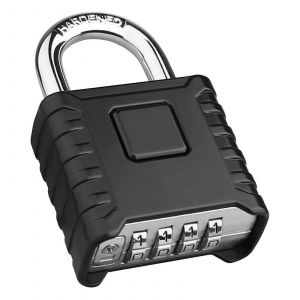 Cadenas à combinaison robustes à l'extérieur,[résistant aux intempéries] Grand cadenas de casier à 4 chiffres de 52 mm avec anse en acier inoxydable 304 de 8 mm d'épaisseur pour garage,maison - Neuf