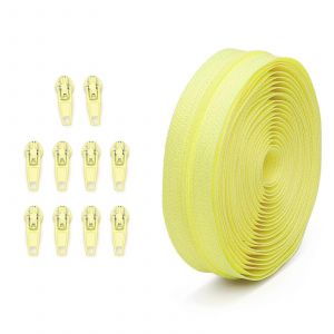 Nylon Fermetures À Glissière En Spirale N ° 3 Jaune Kits De Réparation À L'aide Des Curseurs, Couture, Fermetures À Glissière, De L'artisanat, Accessoires Pour La Couture Des Projets - Neuf
