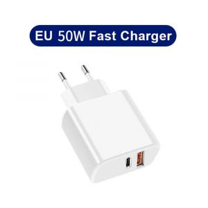Chargeur Usb C 50w Pd, Adaptateur De Charge Super Rapide Pour Samsung Galaxy S22 S23 S24 Ultra Type C, Charge Rapide 3.0, Chargeur Mural White Eu - Neuf