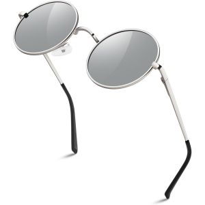 Ronde Lunettes De Soleil Polarisées Pour Homme Femme Style Retro Vintage En Cercle Métallique Uv400 Lunettes De Soleil - Neuf
