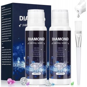 Mevronisshop-Lot De 2 Scellants De Peinture Diamant - 240 Ml - Colle Transparente &Agrave; S&eacute;chage Rapide - Avec Pinceau Pour Des Images Brillantes Et Brillantes - Maintien Ferme De Vos Pierres - Accessoire - Neuf