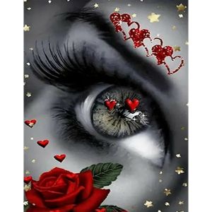 Ayuhr-40x50cm Broderie Diamant Oeil Peinture Diamant Yeux Diamant Painting Oeil Broderie Diamant Rose Puzzle Diamant Oeil Painting Diamant Oeil Point De Croix Kit Complèt Tableau Gothique - Neuf
