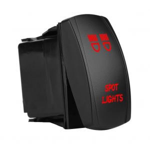 Spot lumineux LED etanche 12 V/24 V a 5 broches avec interrupteur a bascule laser marche/arret pour voiture et bateau (rouge) - Neuf