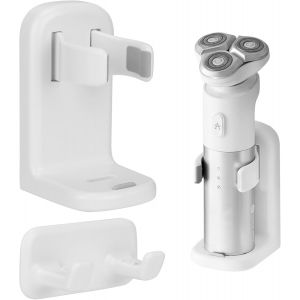 ERYI-Support Rasoir 2 Pièces, Support Rasoir Douche En Matériau Abs Ne Nécessite Pas De Perçage, Le Bas Du Porte Rasoir Douche A Des Trous De Ventilation Adapté Aux Portes Murs Salles De Bains Et Cui - Neuf