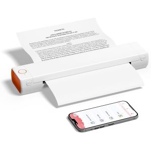 CHECARZHN--NO1-M08F Imprimante Thermique, Toujours Avec Soi Avec Bluetooth, Une Mini Imprimante De Voyage Avec Papier À Copier Papier A4 Sans Encre, Compatible With Ios/Android - Neuf