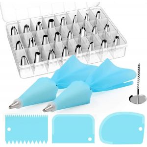 Chenquansarl-32pcsdouillesptisseriedouillespochedouillepatisseriediykitsrutilisablepourdcorationdegteauxcrmeacierinoxydable - Neuf