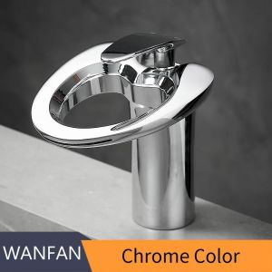 KALDF-Bassin Noir F/05 Et Cascade, Poignée Unique, Robinet De Centre Commercial, Robinet De Bain, Laiton Évier Grue À Eau Argent 855964,Chrome,G1/2 - Neuf