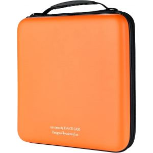 Range Cd, Bo&icirc;tier De Dvd Blue-Ray Eva De 192 Capacit&eacute;s Organisateur De Stockage De Disque Dur De Protection Pour Les Voyages En Voiture (192 Capacit&eacute;s, Orange192) - Neuf