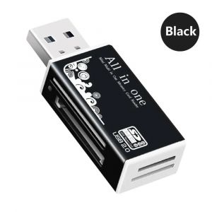 Lecteur de carte tout-en-un USB 2.0,adaptateur de lecteur de carte SD,prise en charge TF SD Mini SD SDHC MMC MS--Black - Neuf