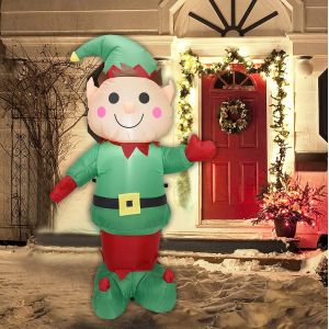 1,5 m Gonflable Mod&egrave;le de No&euml;l Gonflable de No&euml;l, Elfe, Gonflable D&eacute;corations de No&euml;l, Adapt&eacute; pour l'Ext&eacute;rieur les Pelouses, les parcs et les Jardins - Neuf