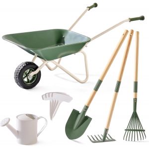 NouvelHorizonstore-Kit de jardin pour enfants avec brouette, jouet de jardin avec arrosoir, jouet &eacute;ducatif pour ext&eacute;rieur, ferme, cadeau pour gar&ccedil;ons et filles &agrave; partir de 3 ans (vert) - Neuf