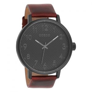 Montre-Bracelet Analogique Marron Mat Pour Homme, Bracelet En Cuir, Modèle «&nbspoozoo &nbsp». Uoc9403a - Neuf