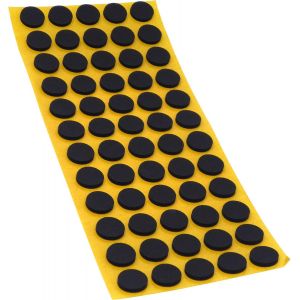 60 x Patins antid&eacute;rapants Autocollants en Caoutchouc cellulaire EPDM/&oslash; 14 mm/Noir/Rond/Patins antid&eacute;rapants de 2,5 mm d'&eacute;paisseur - Neuf