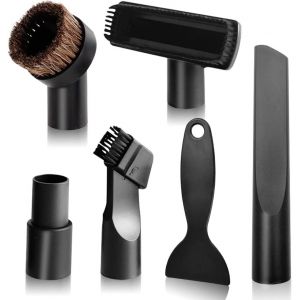 CMWS-Lot de 6 Accessoires pour aspirateur 32/35 mm Kit de Buses supplémentaires Brosse de Nettoyage Brosses et Buses Suceur Embout Suceur Court Mini Tool Nozzle Kit for Kärcher Miele BOSCH SIEMENS - Neuf