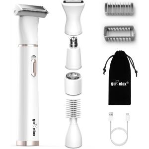 Oayew-Rasoir Pour Femme 5 En 1 - Rasoir Intime Pour Femme - Rechargeable - Rasoir &Eacute;lectrique Humide Et Sec - Pour Le Visage, Le Maillot, Les Parties Intimes, Les Jambes, Le Nez, Les Oreilles - Neuf