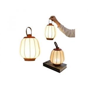 Lampe De Table Sans Fil Led Lanterne R&eacute;tro Rechargeable 4000mah Intensit&eacute; R&eacute;glable 3 Couleurs Bois M&eacute;tal Usb-C Salon Jardin - Neuf
