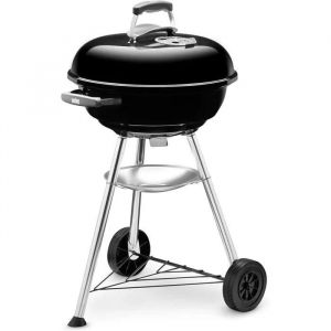 Weber Compact Kettle barbecue au charbon de bois, surface de cuisson Ø 47cm, barbecue avec couvercle et cuve en acier emaille, trepi - Neuf
