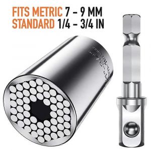 Nouveau outil à douille universelle Clé dynamométrique Tête Set 7-19mm Perceuse électrique Adaptateur Cliquet Douille Clé Clé Magique Multi Outils à main - Neuf