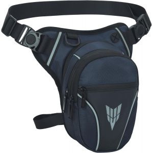 nzqaf-Sac de Jambe Femme Homme Moto Imperméable Multifontion Sacoche de Jambe Tactique Sac Banane pour Randonnée Camping Escalade Voyage Moto Cyclisme Pêche Chasse (Bleu foncé) - Neuf