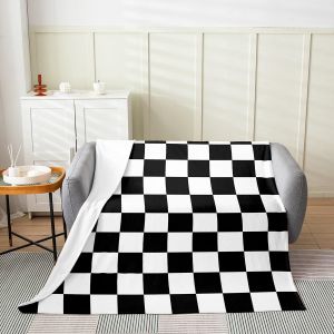 Couverture Polaire En Flanelle &Agrave; Carreaux R&eacute;tro Pour Lit, Canap&eacute;, Adolescent, Femme, Homme, Couleur - Neuf