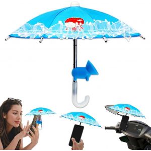 Parapluie T&eacute;l&eacute;phone Portable, Mini Portable Pour T&eacute;l&eacute;phone, Ombres Telephone Parapluie, Pour Le Parasoldu Jardin De Plage Ext&eacute;rieur, Bleu - Neuf