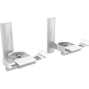 Support Mural Pour Enceinte Lh023-S Universel Fix Ation Murale Inclinable Orientable R&eacute;glable Haut-Parleur Support Enceintes Tv 2 Pieces Argent - Neuf