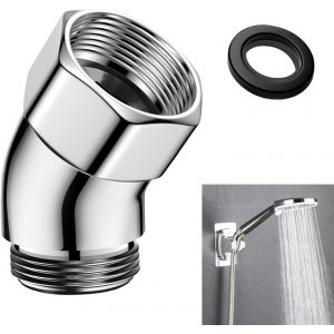 JGD-Adaptateur de Douche 135&deg;, Raccord Coud&eacute; pour Pommeau de Douche, Raccord de Douche Pluie, Connecteur Douchettes, Connecteur avec Joint d&iquest;&Eacute;tanch&eacute;it&eacute;, Extension pour Tuyau, Robinet - Neuf