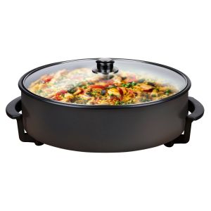 alpina Po&ecirc;le Electrique &Oslash;42 cm - Sauteuse XXL Multifunctionelle 1500W - avec Couvercle et Rev&ecirc;tement Antiadh&eacute;sif - Temp&eacute;rature Max. 240&deg;C - pour Pizza, Pa&euml;lla, Poulet et plus - Neuf