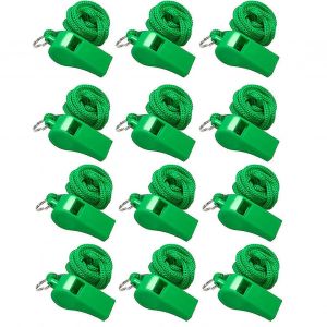 12pcs Sifflets De Sport Colorés Avec Lanière Fort Clair Son Décibel Élevé Taille Compacte Sifflets D'arbitre Portables - Neuf