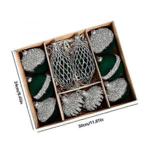 2025 De Boules De No&euml;l Floqu&eacute; De D&eacute;coration De No&euml;l Pendentif De D&eacute;coration De No&euml;l Ornement Ensemble De 10 De No&euml;l Boules De Strass - Neuf