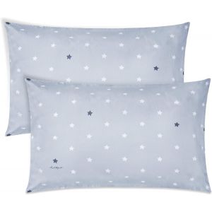 Kalanka-Taie D'oreiller B&eacute;b&eacute;,2pcs Taie D'oreiller B&eacute;b&eacute; 40x60 T&ecirc;te Animal 100% Pur Coton Fermeture &Agrave; Rabat Lavable En Machine Pour Oreiller De Berceau D`Enfant (Gris) - Neuf