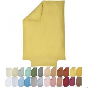 P'tit Basile - Housse De Couette B&eacute;b&eacute; Coton Bio 75x120 80x120 Cm - Coton Bio Et 57 Fils - Jaune Or - Neuf