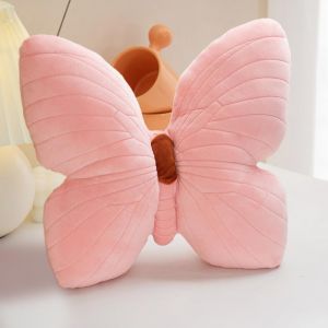 Cauc-Coussin Papillon En Peluche Pour Enfant - En Forme De Papillon - Coussin Cr&eacute;atif Et Moelleux - D&eacute;coration Pour Canap&eacute;, Salon, Lit - Rose - Neuf