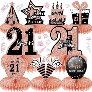 Ayuhr-Décoration De Centre Table Anniversaire 10pcs Deco Anniversaire 60 Ans En Nid D'abeille Décorations D'anniversaire De Fête Pour Hommes Femmes (60) - Neuf