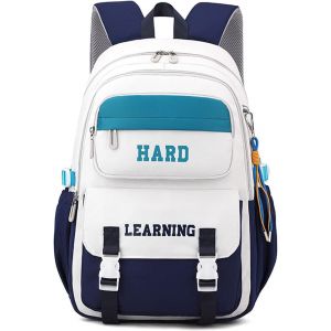 Cartables Scolaires Sacs À Dos Loisir Filles Garçons Sacs À Dos Pour Enfant Sacs Portés Dos Sacs À Livres D`Élèves Du Primaire Et Du Secondaire Sac D'Épaule Université Sacs À Dos Bleu Blanc - Neuf