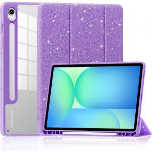 Étui Pour Samsung Galaxy Tab S10 Fe 2025/S9 Fe 10,9""/S9 11"" 2023-Fin Et Pliable-Arrière Transparent-Avec Fonction Veille/Réveil Automatique-Violet - Neuf