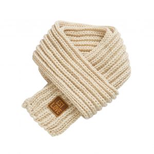 Écharpe Extensible De Style Coréen Pour Enfants, Écharpe Tricotée De Couleur Pure Pour L'automne Et L'hiver, Pour L'extérieur-Beige - Neuf
