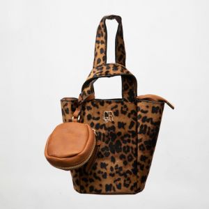 Sac imprim&eacute; l&eacute;opard taissir 20x10x18cm avec trousse amovible Femme GEORGES RECH - Neuf